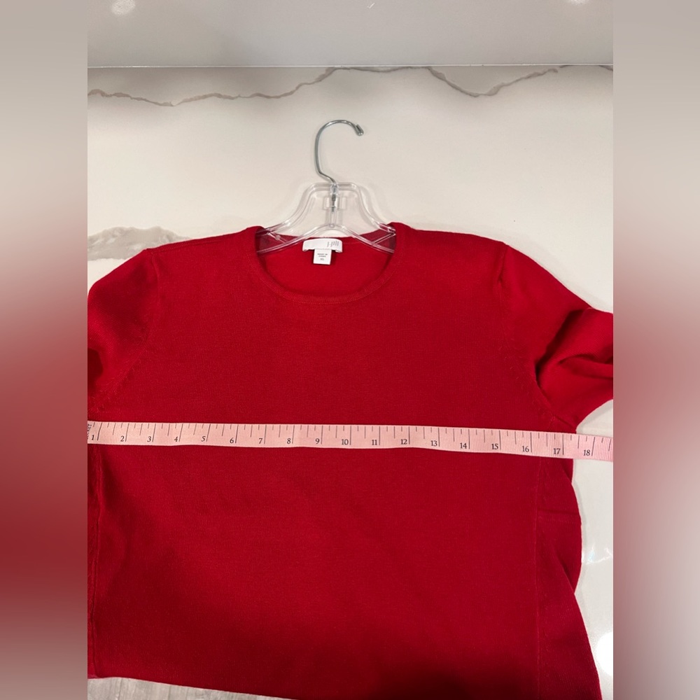 J. Jill Women’s Red Trapeze Long Sleeve Pullover‎ Sweater A-Line Size XS - Picture 10 of 12